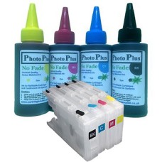Brother Compatible LC1240 Dye Sublimation Refillable Cartridge Kit & 400ml Ink.