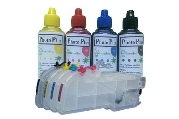 Brother Compatible Extended LC1240 Dye Sublimation Refillable Cartridge Kit & 400ml Ink.