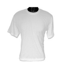 T Shirt - Small Adult Size White Cotton/Polyester T Shirt for Dye Sublimation Printing.