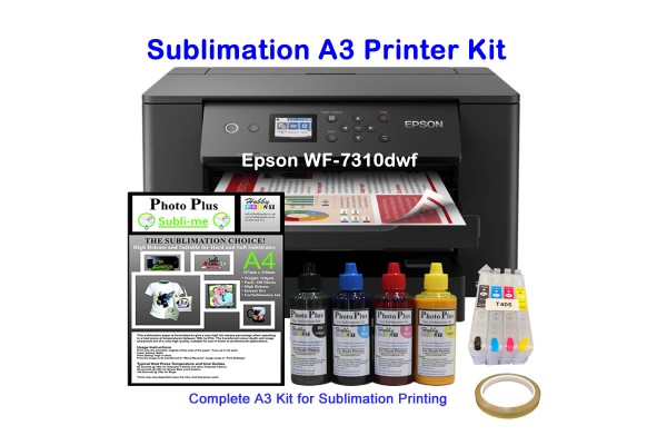 Fast A3 Dye Sublimation Printer Bundle - Epson WF-7310DTW with HobbyPrint® Sublimation Kit.