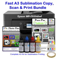 Fast A3 Sublimation Printer Bundle – Epson WF-7830 with HobbyPrint® Inks, Paper & Accessories