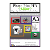 PhotoPlus HR, High Release, Multi-Surface Sublimation Transfer Paper - 120gsm, A3 & 50 Sheets. PhotoPlus HR, High Release, Multi-Surface Sublimation Transfer Paper - 120gsm, A3 & 50 Sheets.